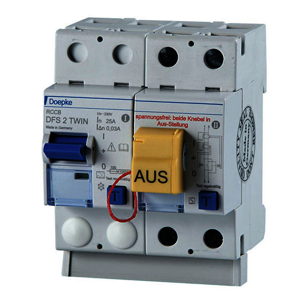 Residual current circuit-breakers DFS 2 A S Twin, two-pole<br/>Residual current circuit-breakers DFS 2 A S Twin, two-pole