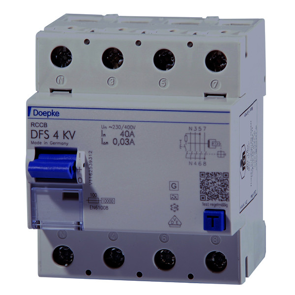 Residual current circuit-breakers DFS 4 A KV, four-pole<br/>Residual current circuit-breakers DFS 4 A KV, four-pole