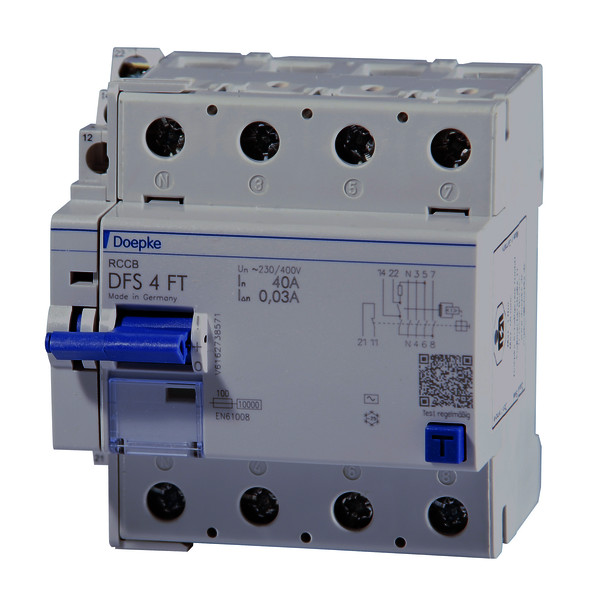 Residual current circuit-breakers DFS 4 A FT, four-pole<br/>Residual current circuit-breakers DFS 4 A FT, four-pole