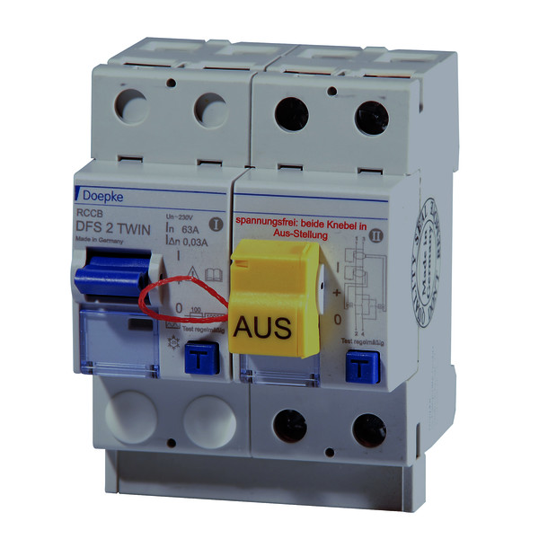 Residual current circuit-breakers DFS 2 A Twin, two-pole<br/>Residual current circuit-breakers DFS 2 A Twin, two-pole