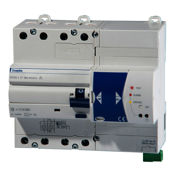 Residual current circuit-breakers DRCCB 5 ST, four-pole<br/>Residual current circuit-breakers DRCCB 5 ST, four-pole