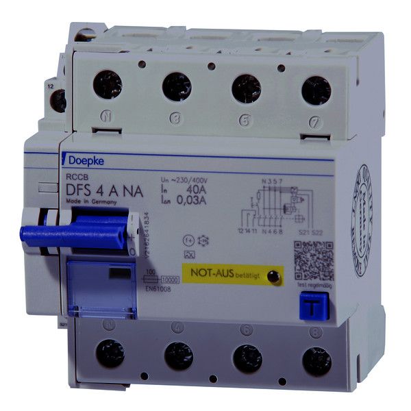 Residual current circuit-breakers DFS 4 A NA, four-pole<br/>Residual current circuit-breakers DFS 4 A NA, four-pole