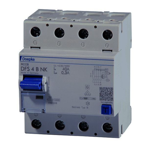 Residual current circuit-breakers DFS 4 B NK, four-pole<br/>Residual current circuit-breakers DFS 4 B NK, four-pole