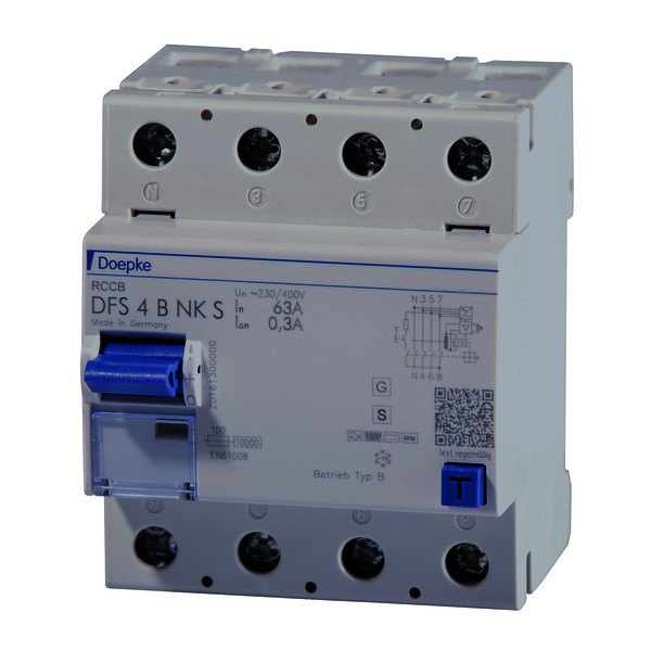 Residual current circuit-breakers DFS 4 B NK S, four-pole<br/>Residual current circuit-breakers DFS 4 B NK S, four-pole