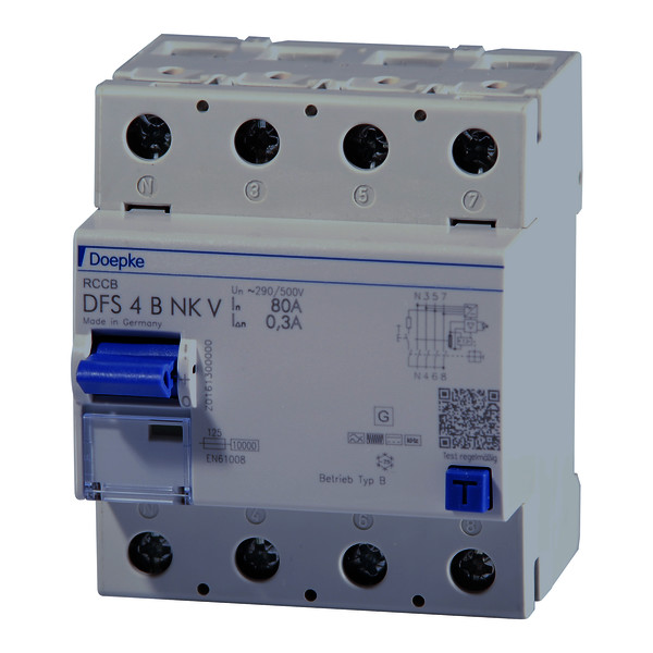 Residual current circuit-breakers DFS 4 B NK V, four-pole<br/>Residual current circuit-breakers DFS 4 B NK V, four-pole