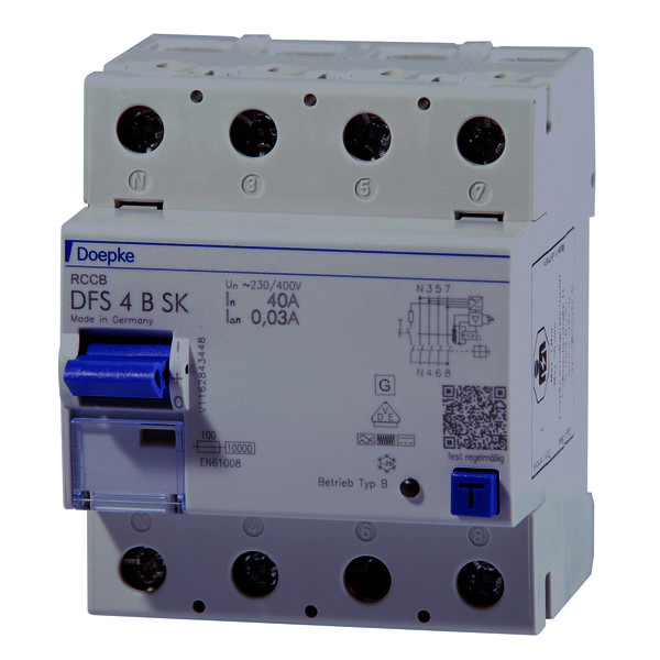 Residual current circuit-breakers DFS 4 B SK, four-pole<br/>Residual current circuit-breakers DFS 4 B SK, four-pole
