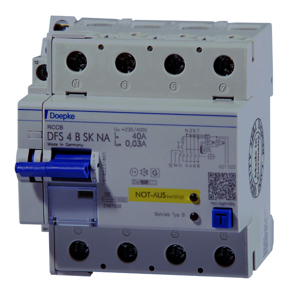 Residual current circuit-breakers DFS 4 B SK NA, four-pole<br/>Residual current circuit-breakers DFS 4 B SK NA, four-pole