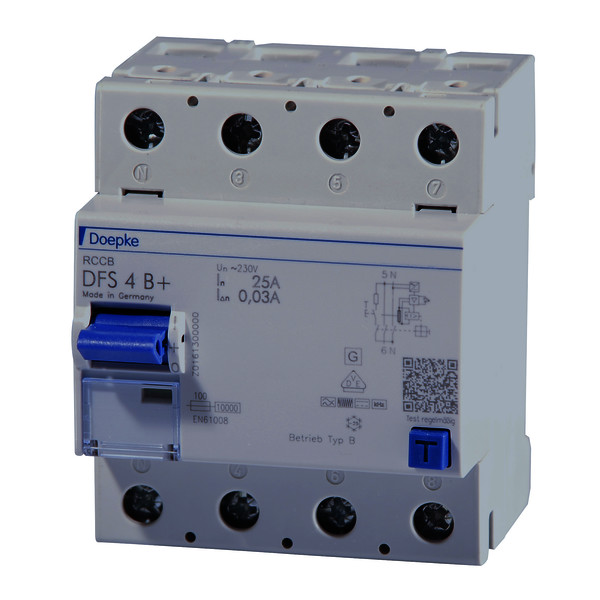Residual current circuit-breakers DFS 4 B+, four-pole<br/>Residual current circuit-breakers DFS 4 B+, four-pole