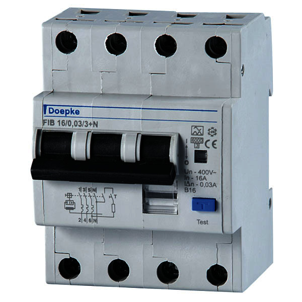 RCCB with overcurrent protection FIB Type A , 3+N-pole<br/>RCCB with overcurrent protection FIB Type A , 3+N-pole