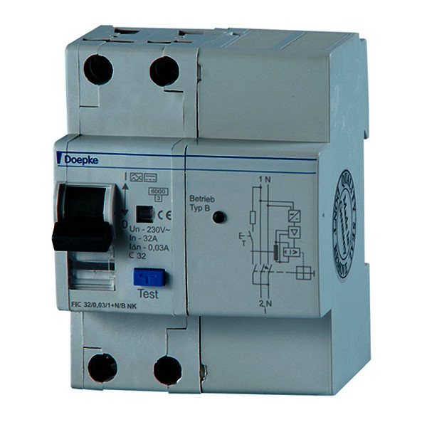 RCCB with overcurrent protection FIC Type B  NK, 1+N-pole<br/>RCCB with overcurrent protection FIC Type B  NK, 1+N-pole