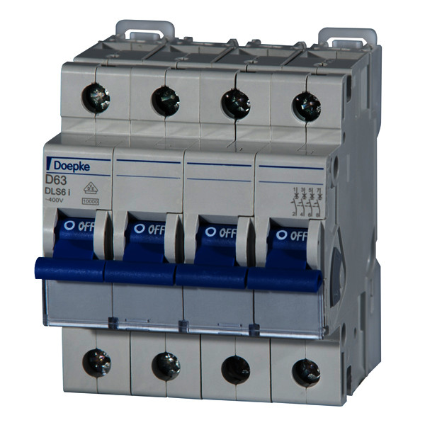 Miniature circuit-breakers DLS 6i, D characteristic, four-pole<br/>Miniature circuit-breakers DLS 6i, D characteristic, four-pole