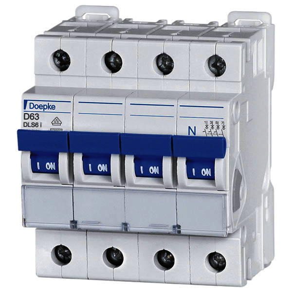 Miniature circuit-breakers DLS 6i, D characteristic, three-pole +N<br/>Miniature circuit-breakers DLS 6i, D characteristic, three-pole +N